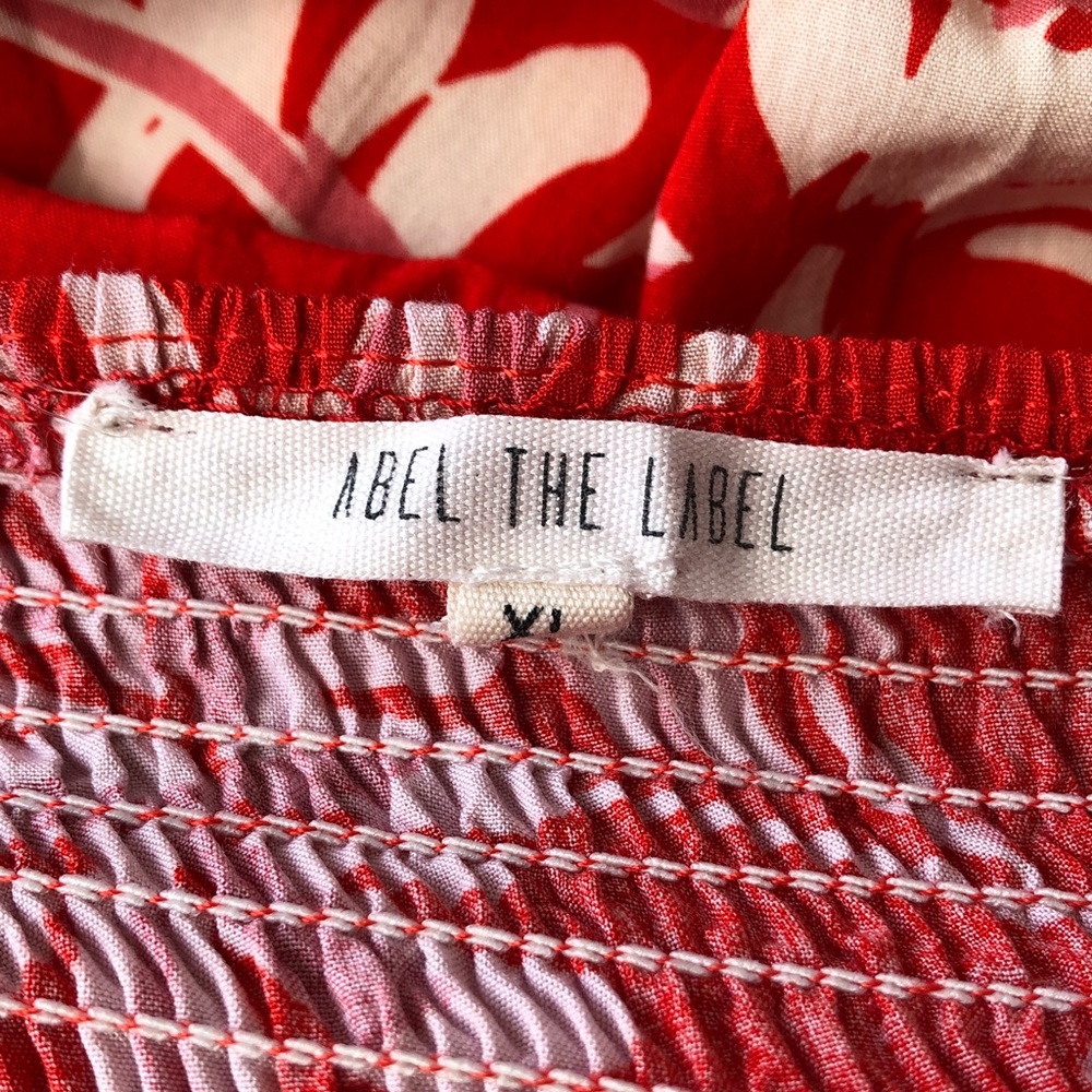 Anthro Abel The Label XL fits SML Floral Strapless Smocked Ruffle Layered Dress - Picture 8 of 8